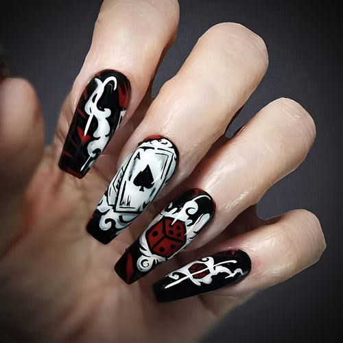 Artistic Playing Card Nail Art Bowlift