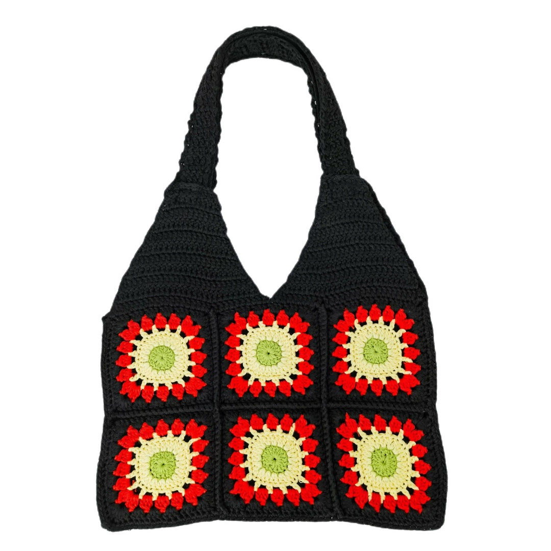 Crochet handbag with retro pattern Bowlift
