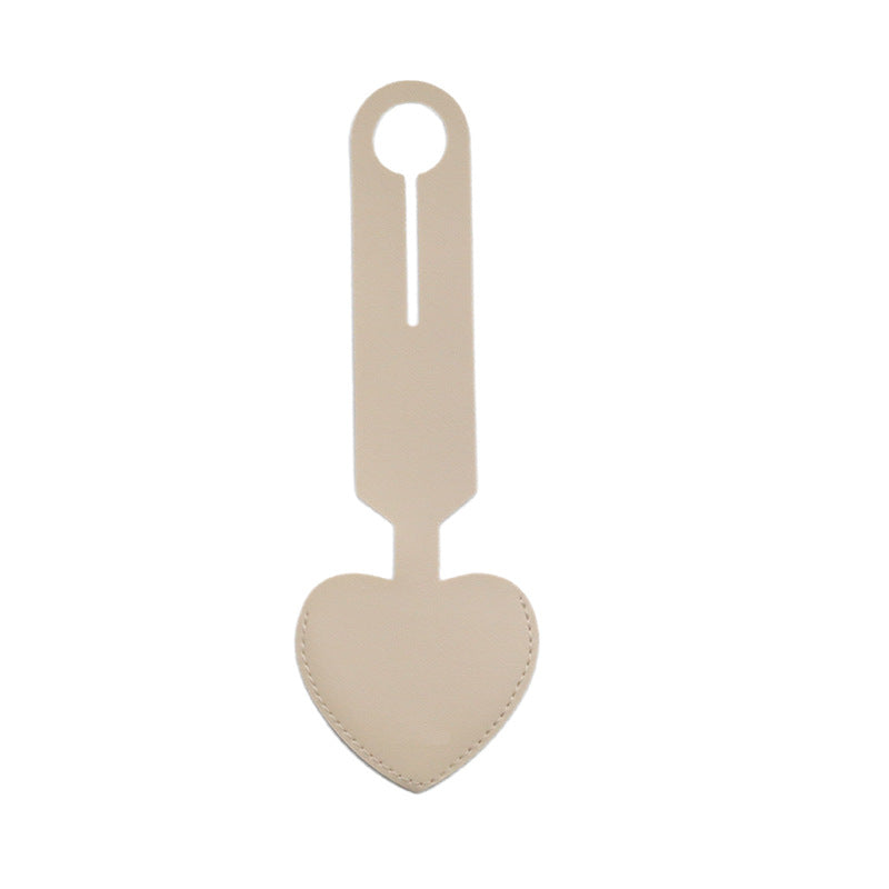 heart-shaped leather luggage tag with adjustable loop Bowlift