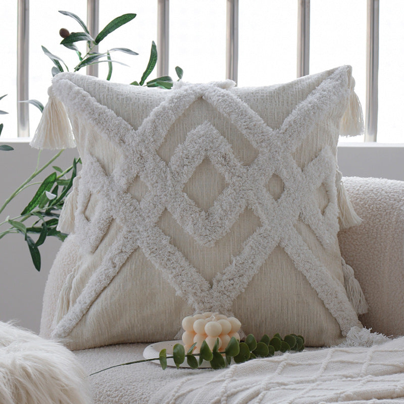 Patterned decorative cushion with textured chenille surface Bowlift