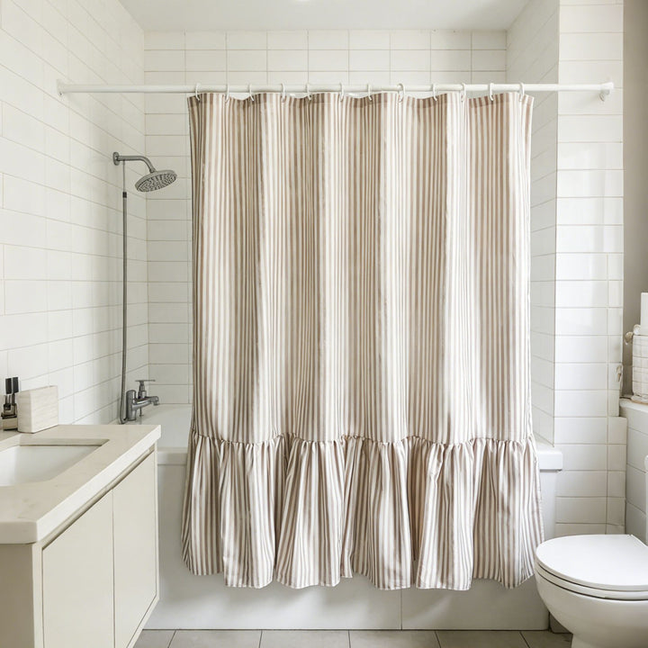 Decorative Fabric Shower Curtain Bowlift