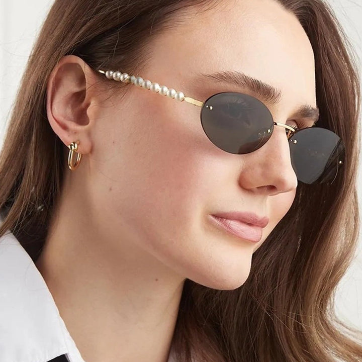 Women's stylish oval sunglasses with elegant embellishments Bowlift