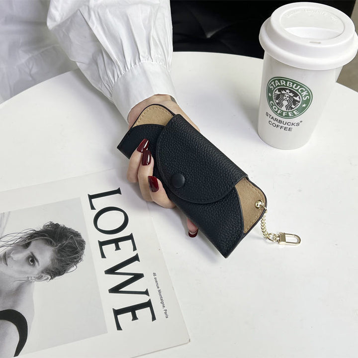 Textured Leather Zip Coin Purse Bowlift
