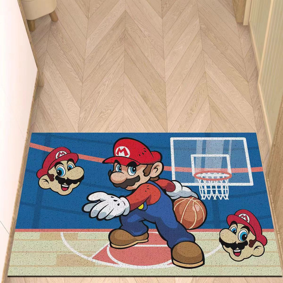 Cartoon Basketball-Themed Area Rug