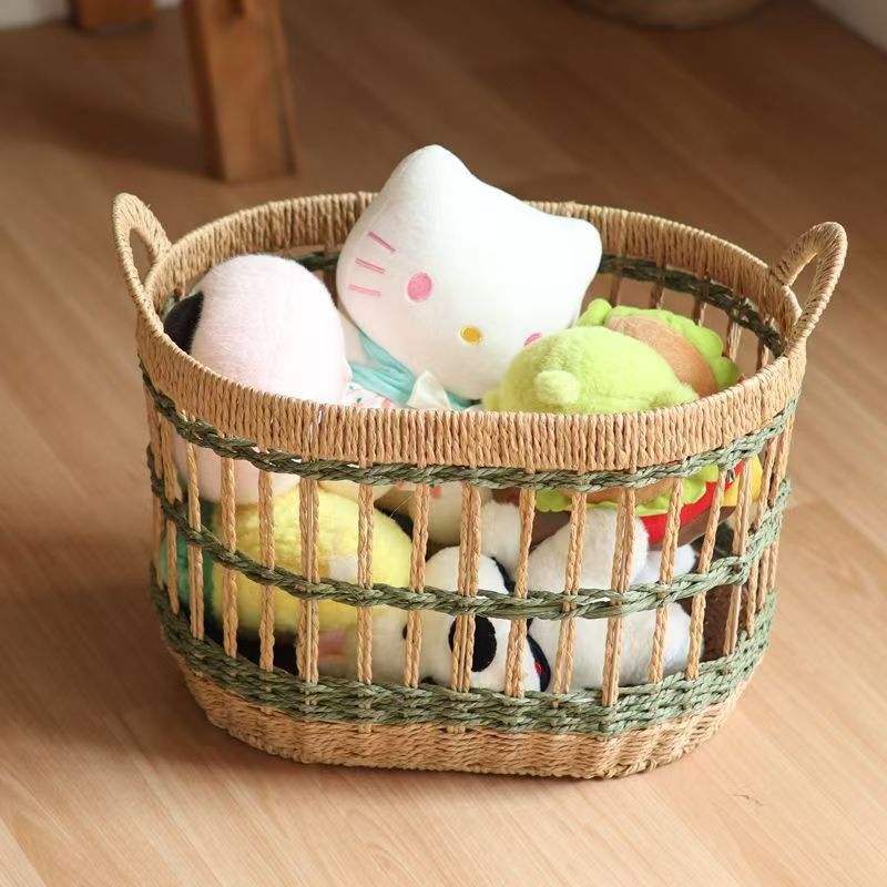 Decorative basket made of woven natural material Bowlift