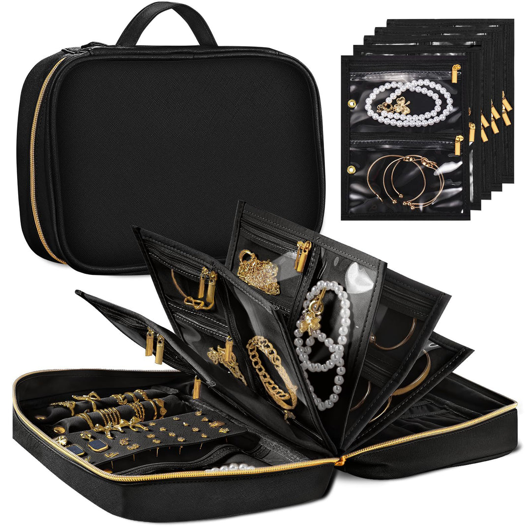 Women's elegant jewelry organizer with transparent compartments Bowlift