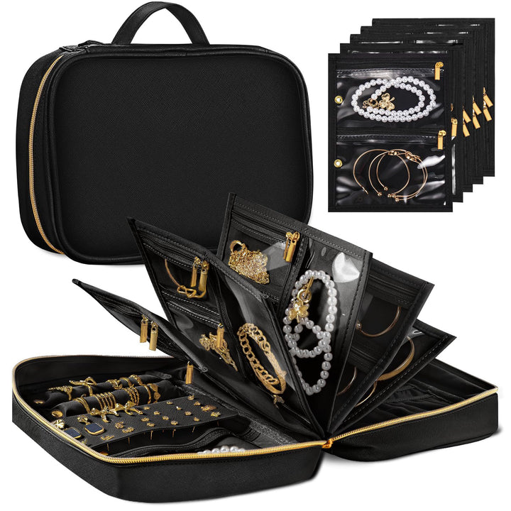 Women's elegant jewelry organizer with transparent compartments Bowlift