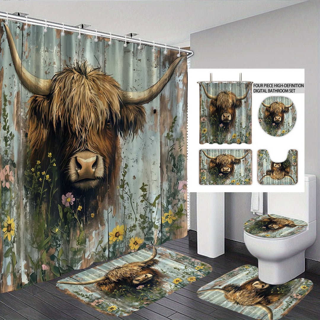 Cute Cow-Themed Digital Bathroom Set Bowlift