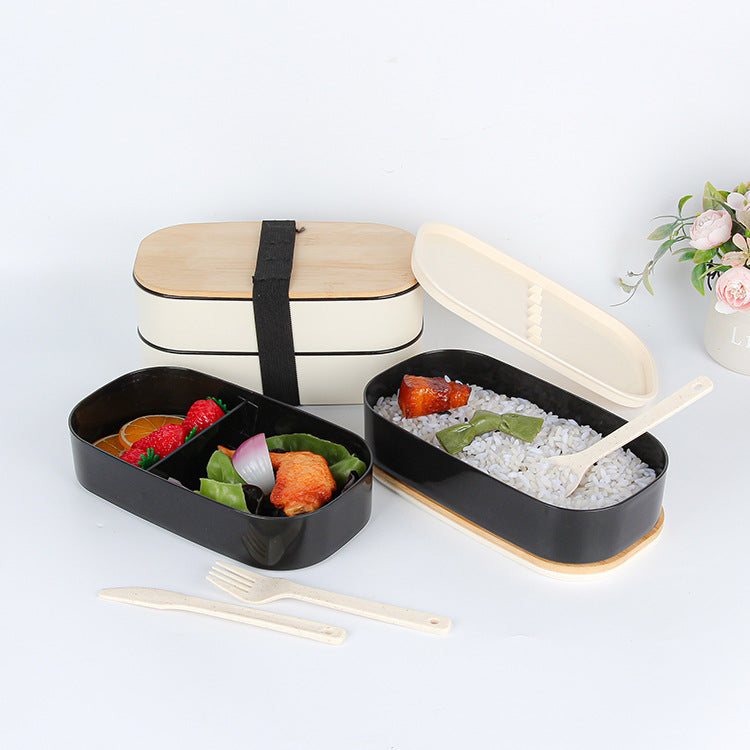 Layered Bento Lunch Box with Bamboo Lid