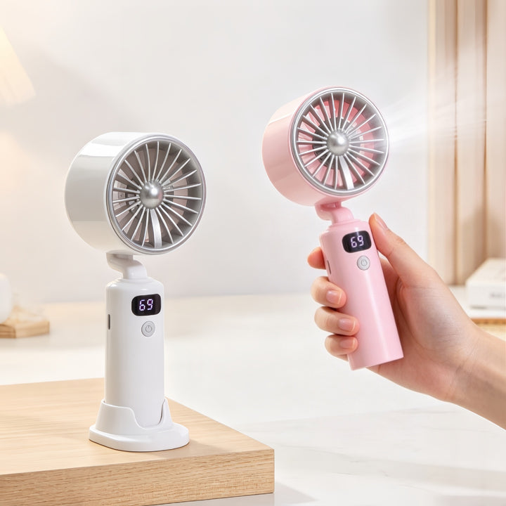 Women portable USB table fan with digital speed display Bowlift