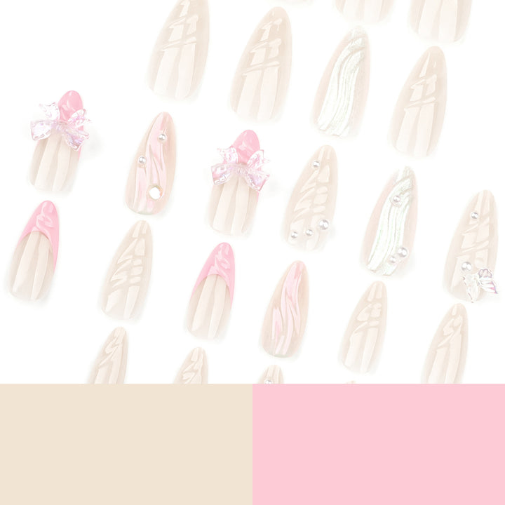 Artful stiletto nails with glitter and butterfly design Bowlift