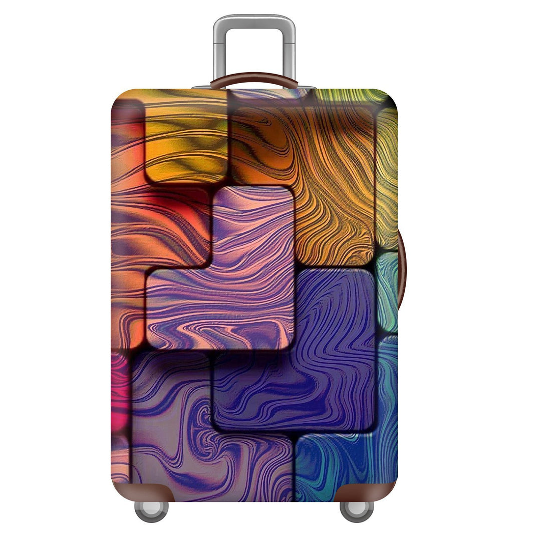 Unisex nan elastic suitcase cover with three-dimensional honeycomb pattern, shock-absorbing stretch protection cover for trolley with zipper Bowlift