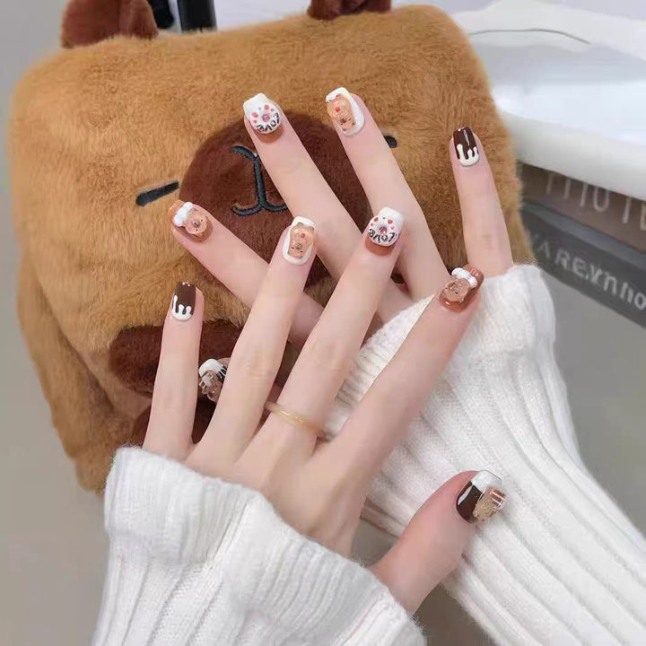 Artistic Floral Press-On Nail Set Bowlift 1787394981