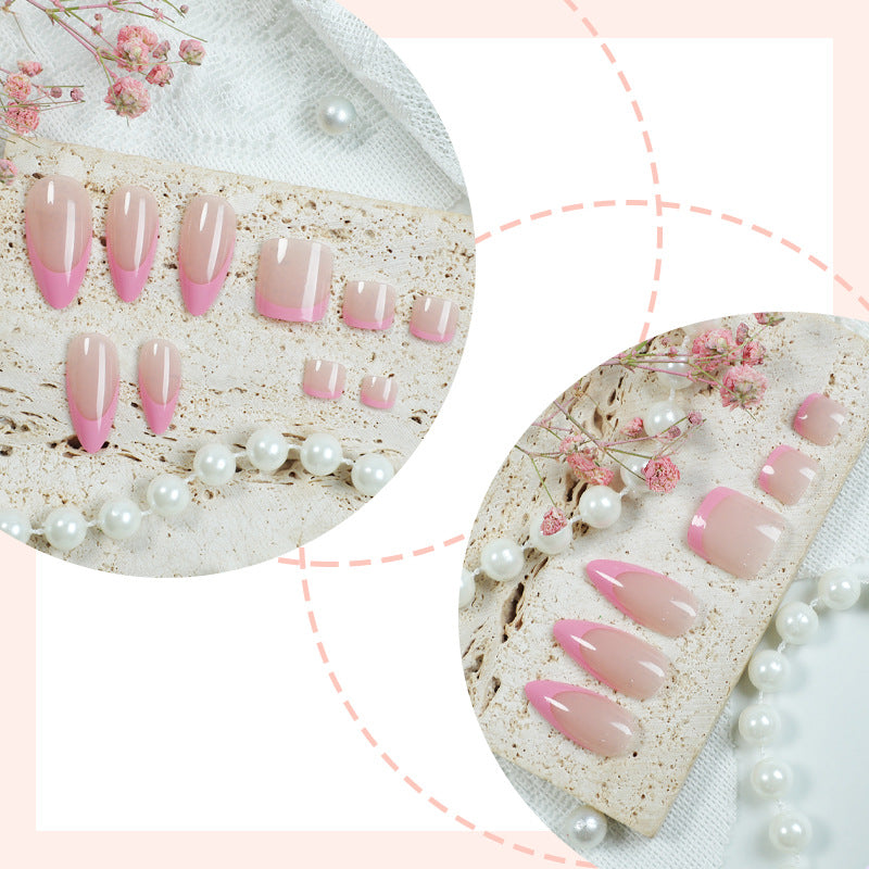 Premium Press-On Nail Set with Ombre Design Bowlift