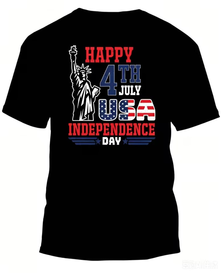 Men's nan patriotic graphic cotton crewneck T-shirt with vintage eagle emblem Bowlift