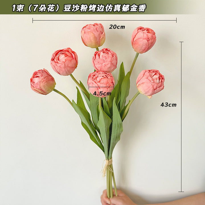 Lifelike Decorative Silk Tulip Bouquet