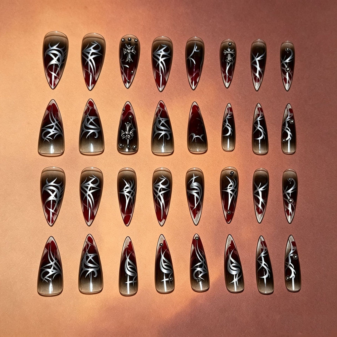 Artistic Gothic Press-On Nail Tips Bowlift
