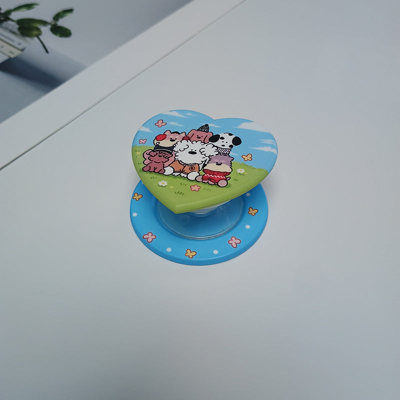 Heart-Shaped Character Phone Grip Bowlift