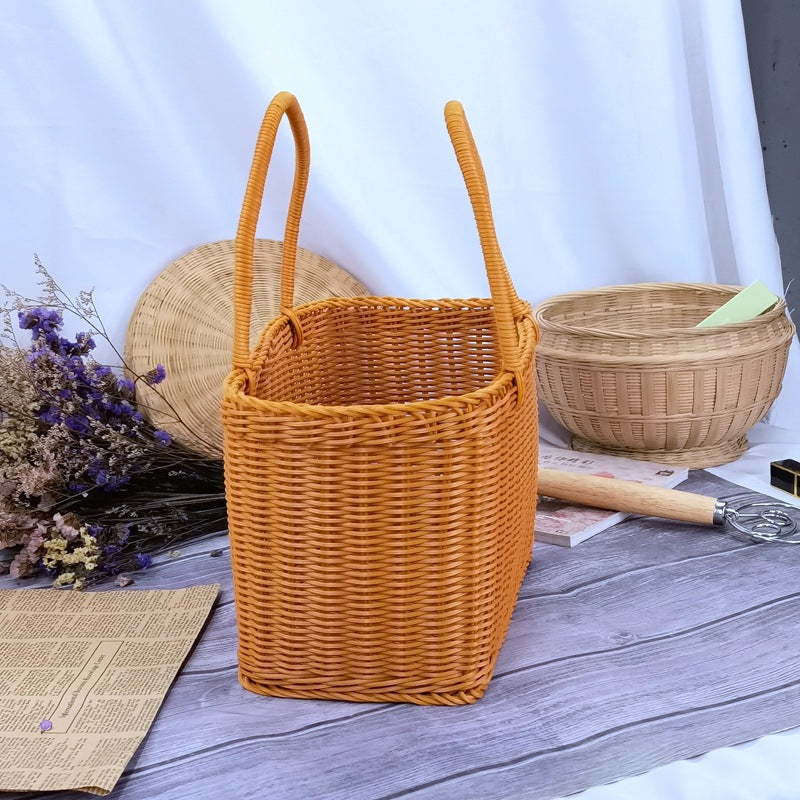 Women timeless rattan shopping basket Bowlift