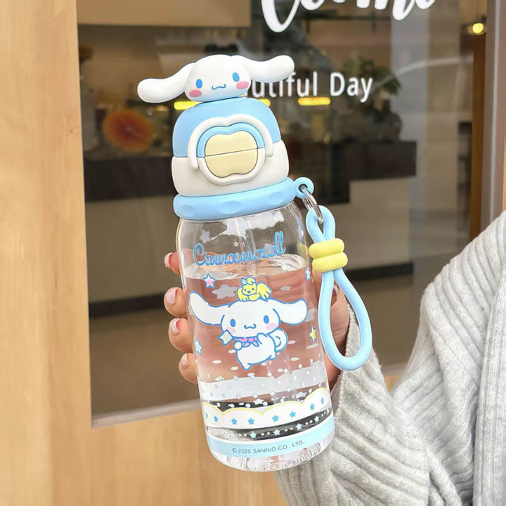 Ladies water bottle with interactive lid and cute Pochacco design Bowlift