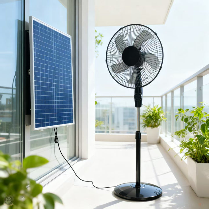 Ladies Solar Stand Fan Bowlift