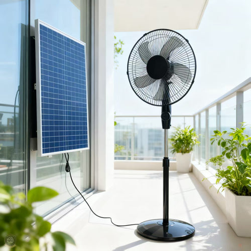 Ladies Solar Stand Fan Bowlift