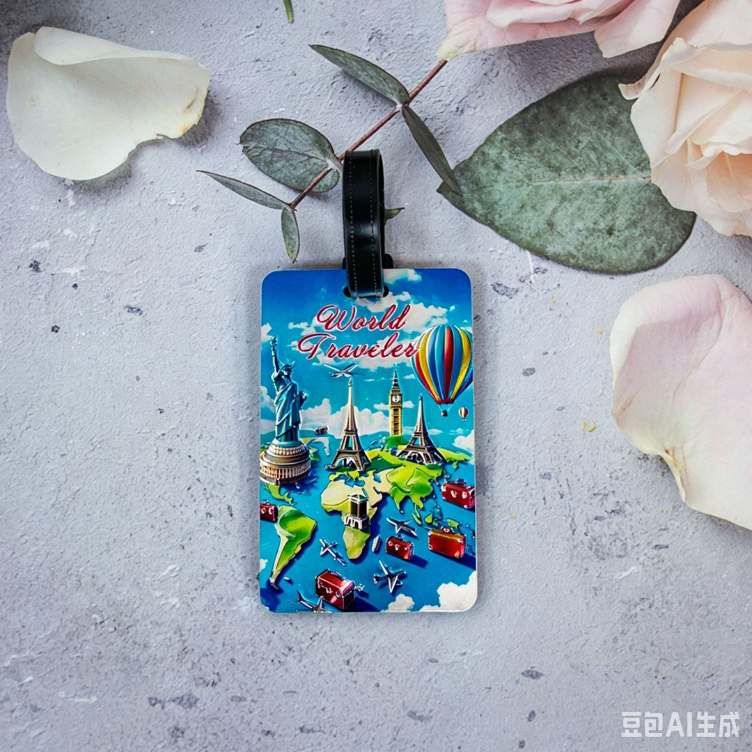 Whimsical Heart Balloon Luggage Tag Bowlift