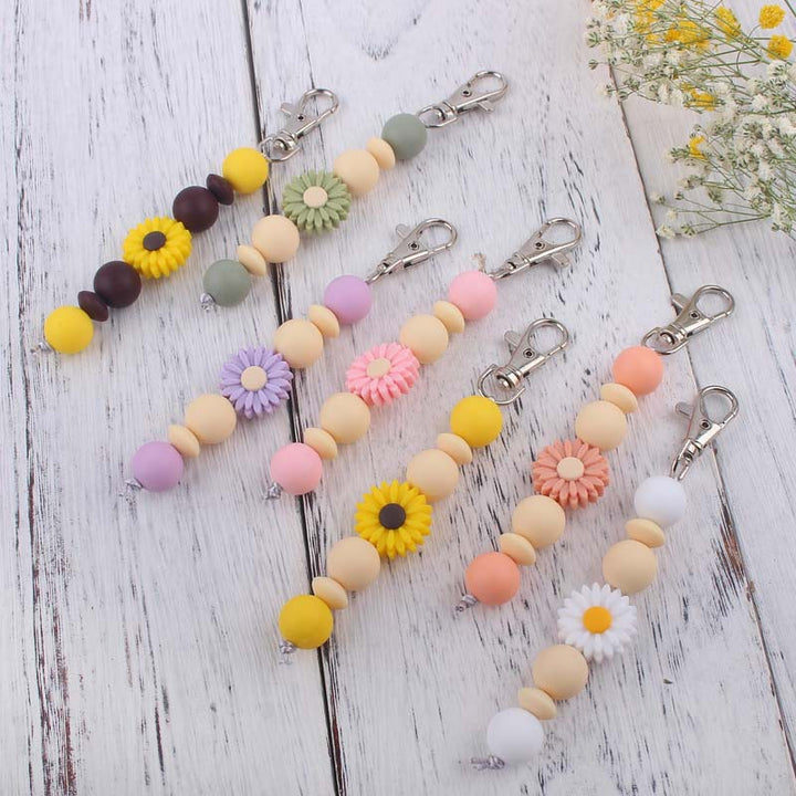 Decorative Silicone Beaded Keychain Holder Bowlift