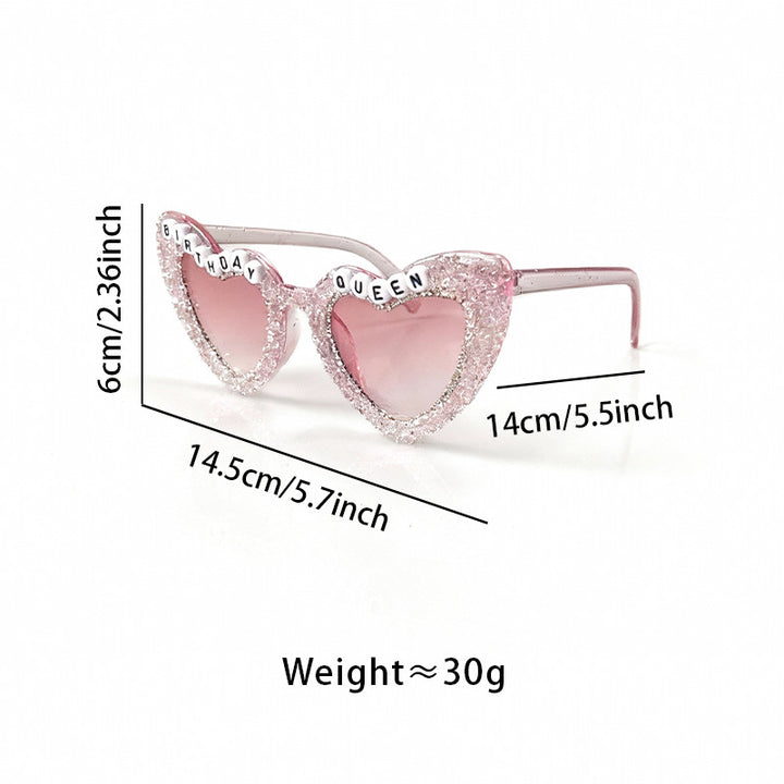 Rhinestone-Embellished Heart Sunglasses Bowlift