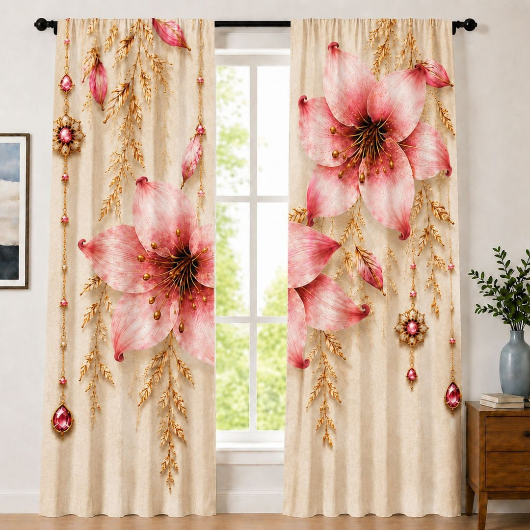 Butterfly-Patterned Decorative Curtains