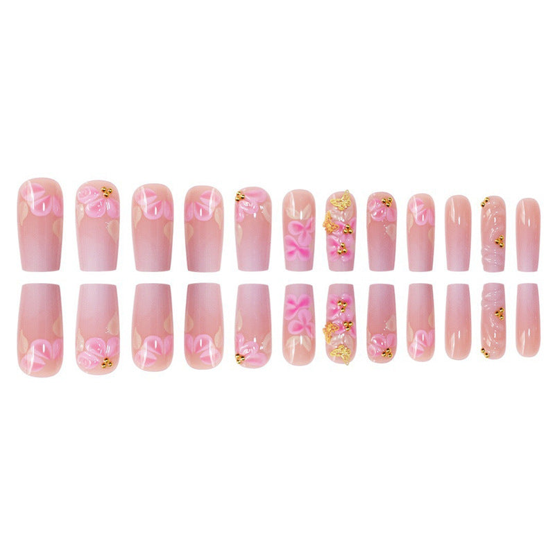 Floral Art Acrylic Press-On Nails Set Bowlift