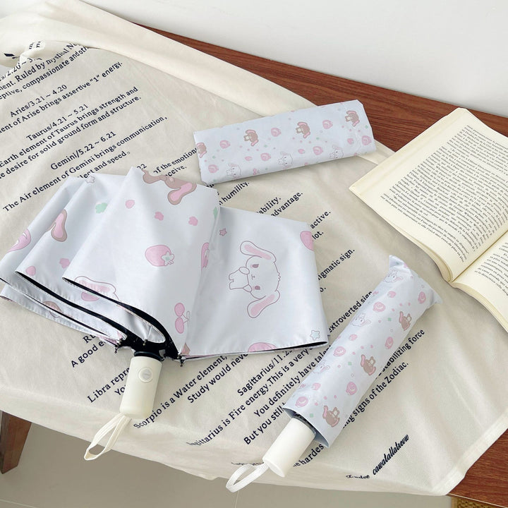 Women's Automatic Folding Umbrella with Playful Animal Design Bowlift