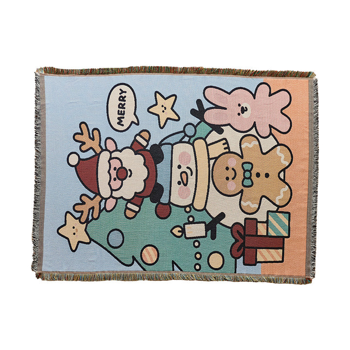 Cozy Playful Holiday-Themed Throw Blanket