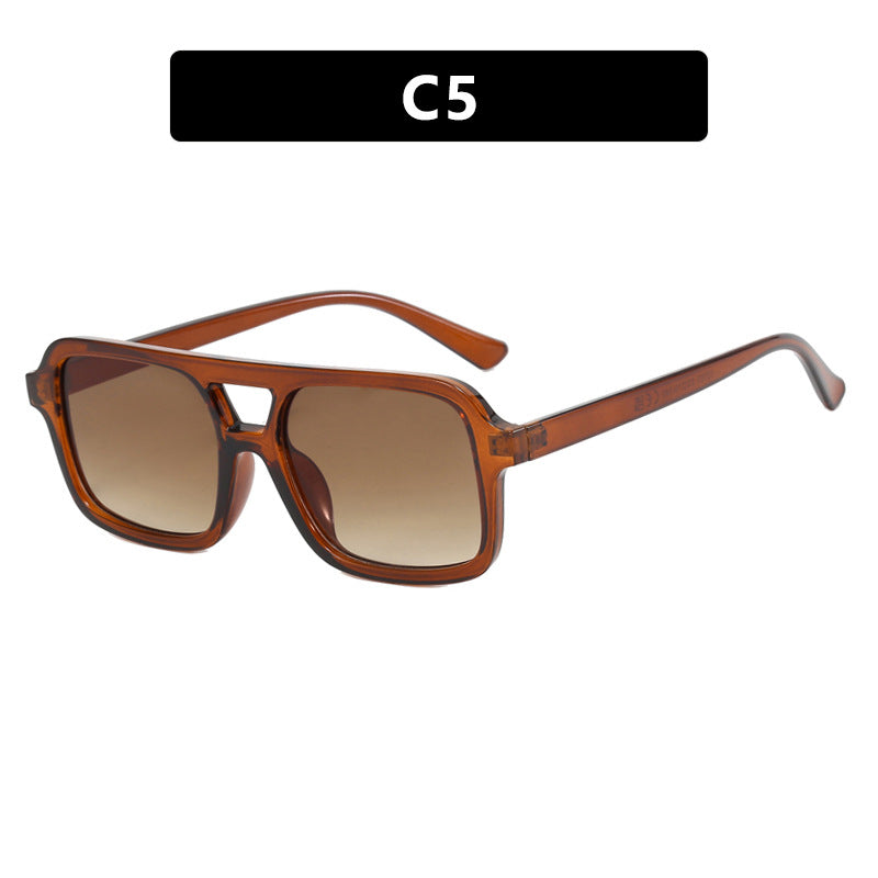 Women's modern square sunglasses with protective UV filter and transparent frame Bowlift