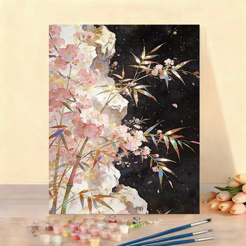 Elegant Floral Paint by Numbers Canvas Art Kit Bowlift