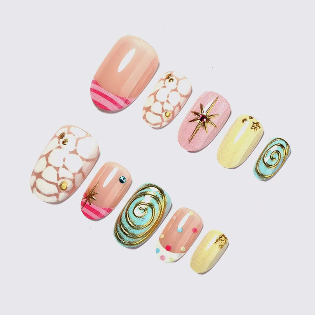 Trendy Decorative Press-On Nail Art Set Bowlift