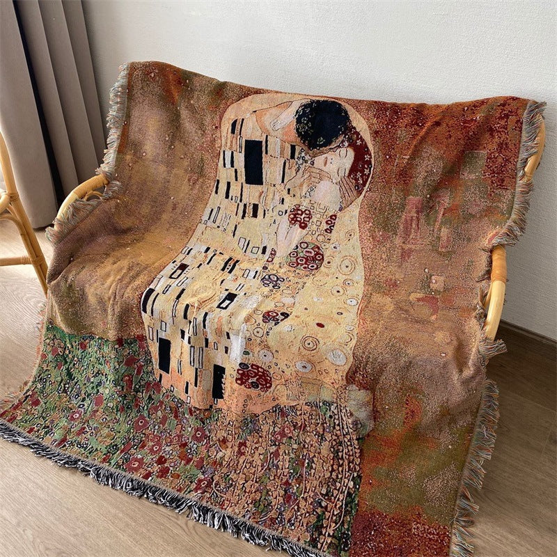 Artistic Fringed Throw Blanket