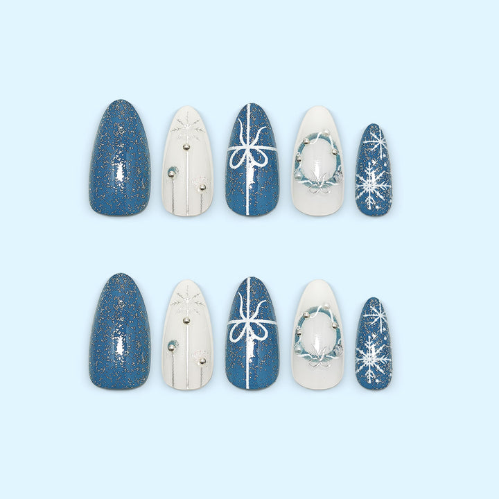 Luxury artificial nails in winter design Bowlift