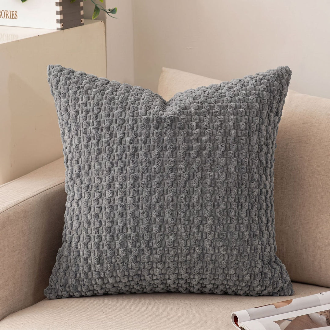 Decorative Plush Chunky Waffle Texture Throw Pillow Cover Bowlift