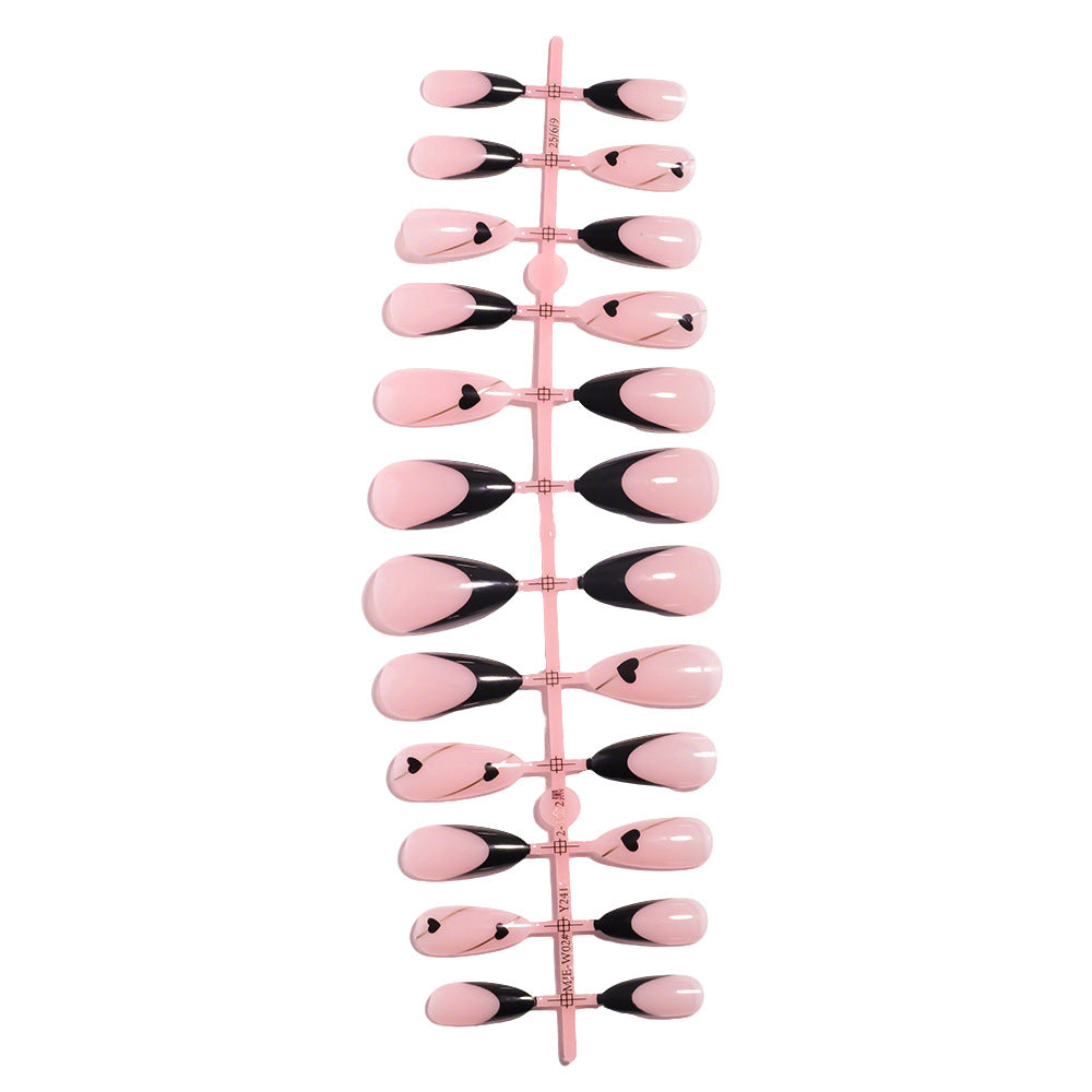 Elegant Heart-Accented Press-On Nail Set Bowlift