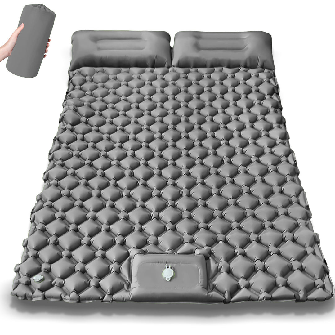 Comfortable double air mattress with integrated pillows Bowlift