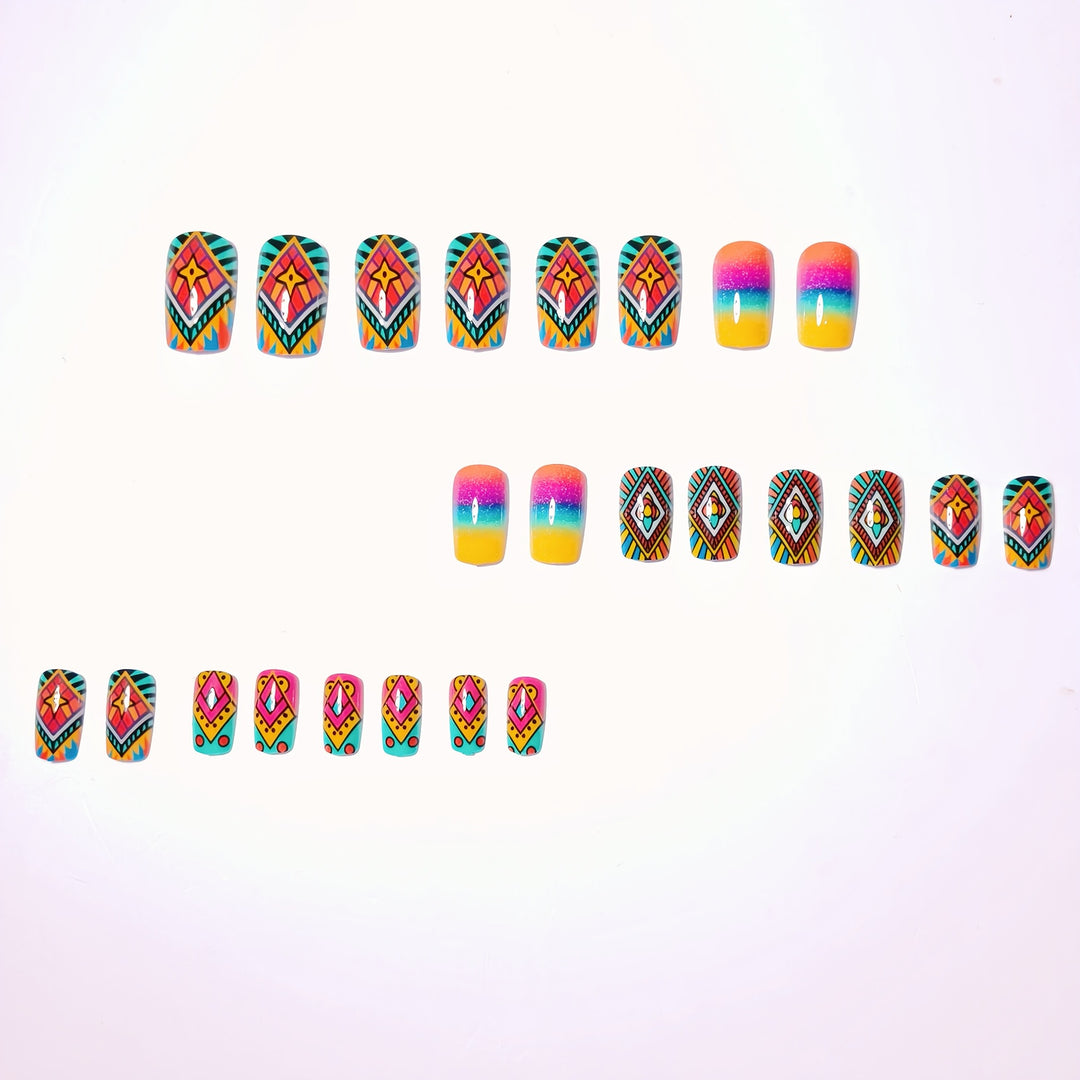 Bohemian Geometric Nail Art Bowlift