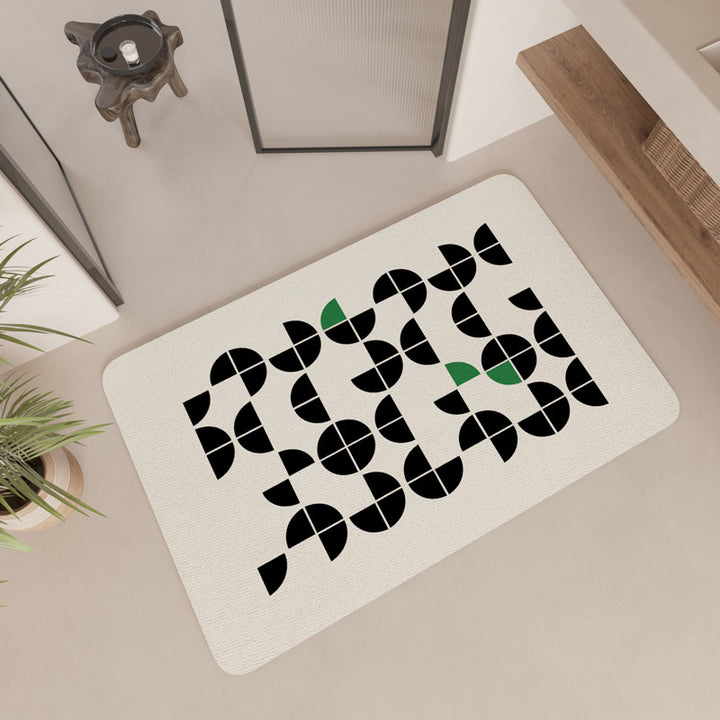 Modern Geometric Patterned Bath Mat Bowlift