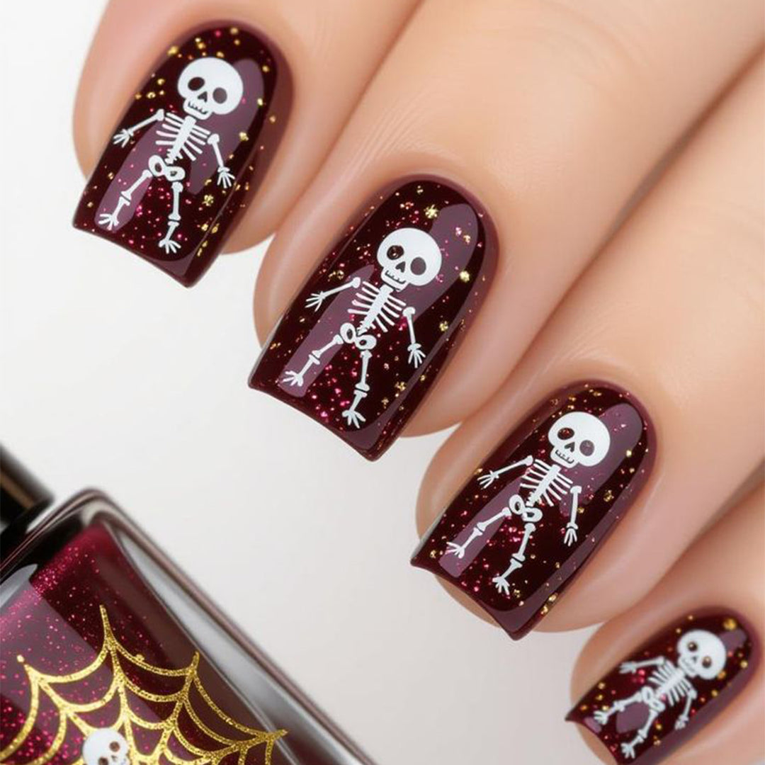 Halloween-Themed Skeleton Nail Art Set Bowlift