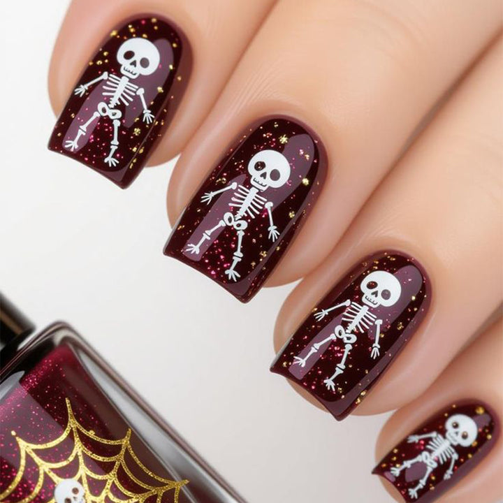Halloween-Themed Skeleton Nail Art Set Bowlift