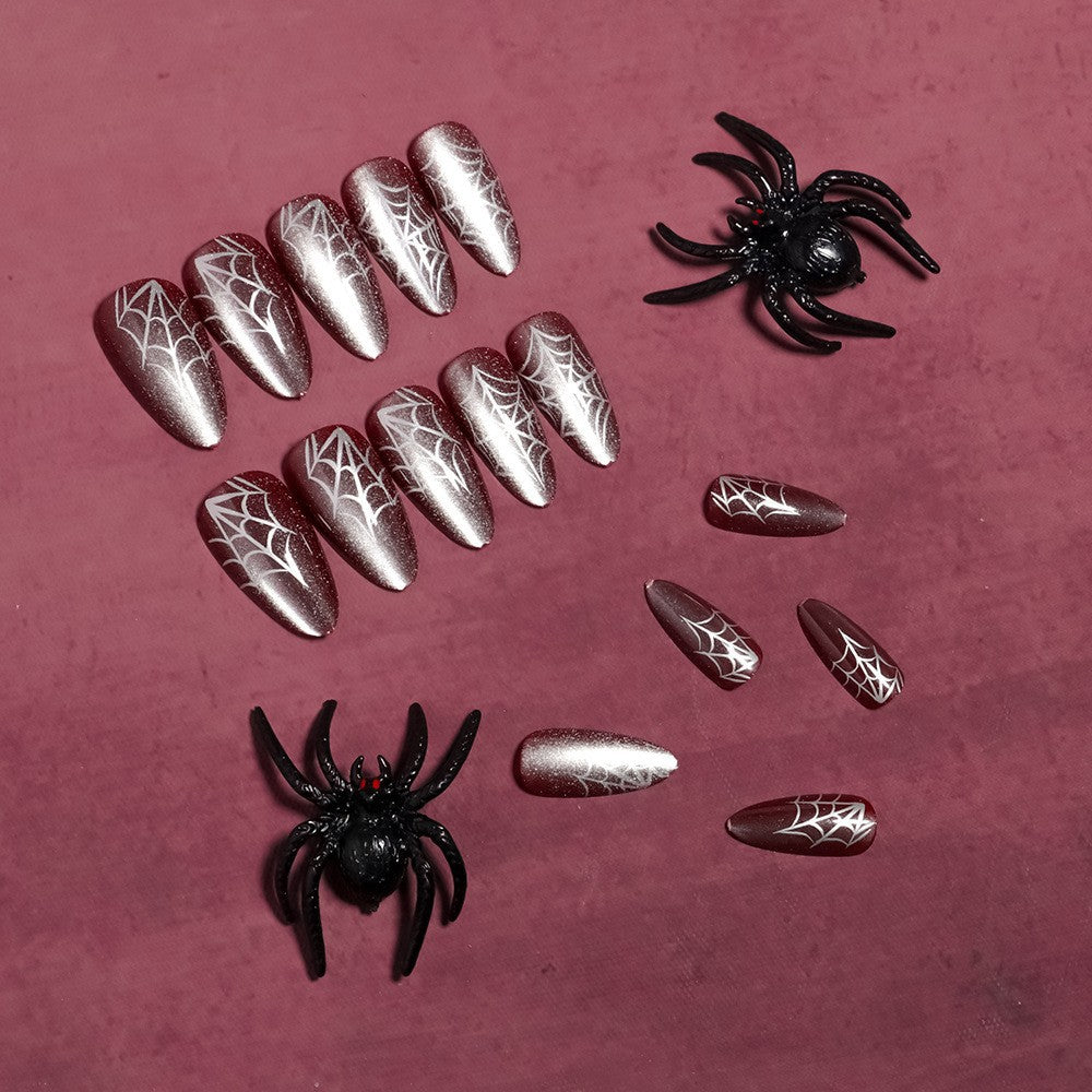 Gothic Spider Web Press-On Nails Bowlift