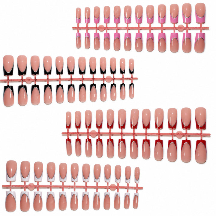 Premium Artificial Nail Set with Elegant Decoration Bowlift