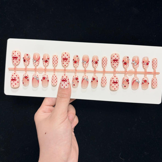 Decorative Press-On Nail Set with Star and Bow Designs Bowlift