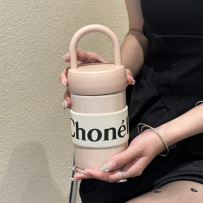 Women's multifunctional thermos cup with practical carrying handle Bowlift