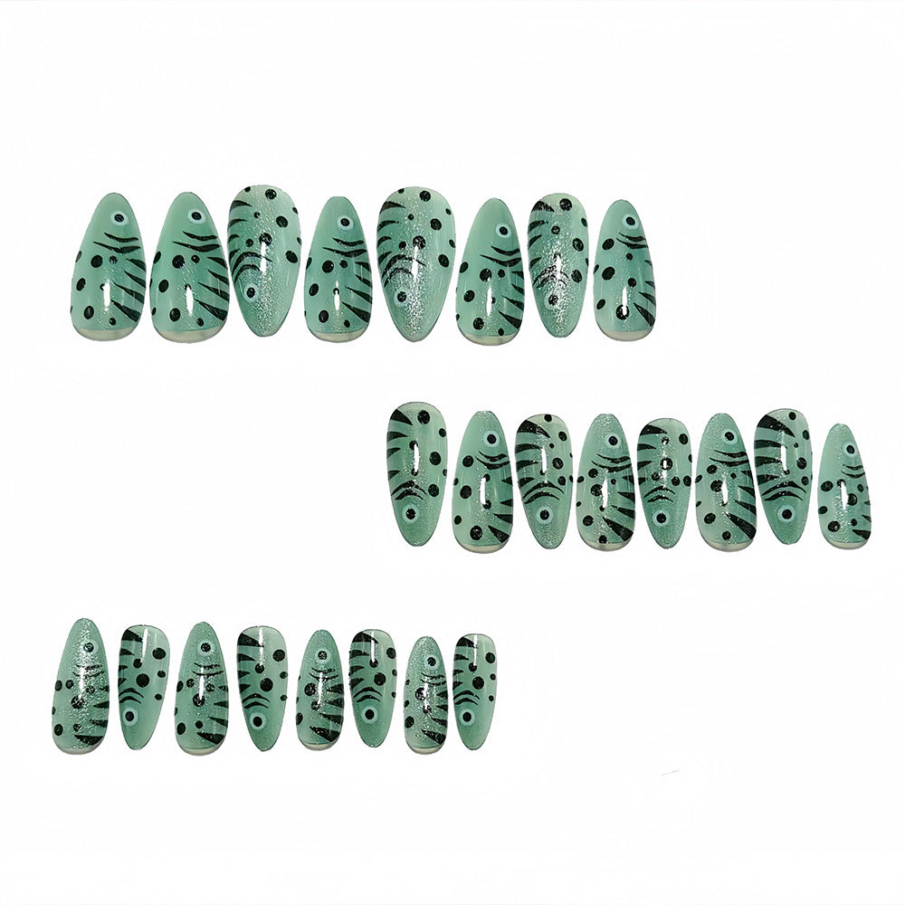 Creative animal motif artificial nails with glitter effects Bowlift